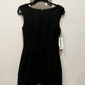 vince camuto black dress with lace detail